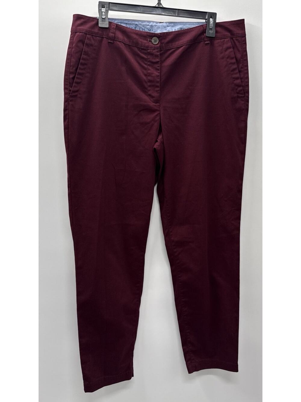 Talbots Weekend Chino Pants Womens 12 Burgundy Wine Straight Leg